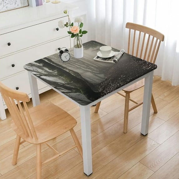 WYYP Fog Square Tablecloth Full Width Single-Sided Printing 100% Polyester Fiber 36*36