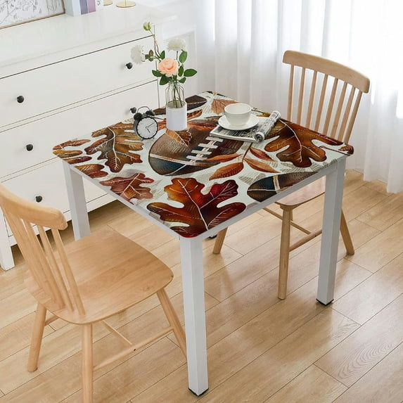 WYYP Football Leaves David Brewster Square Tablecloth 100% Polyester Fiber 36*36