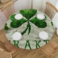 thumbnail image 1 of WYYP Four Leaf Clover Shamrock Blessing Round Tablecloth, Full Width Single-Sided Printing, 100% Polyester Fiber, Waterproof Resistant Fabric White, 1 of 8