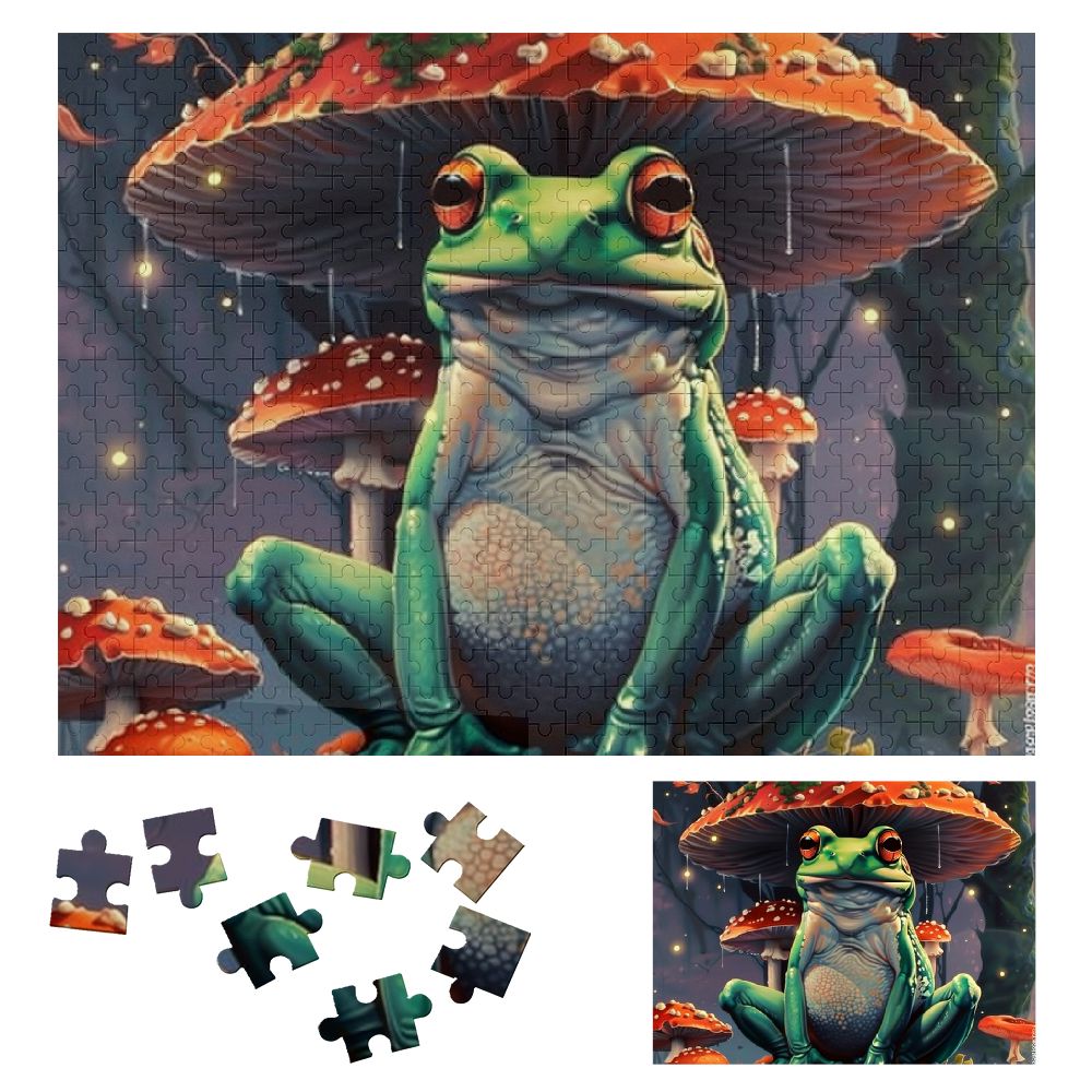 WYYP Frog Mushroom Fantasy Art Wooden Jigsaw Puzzle for Adults and Kids ...