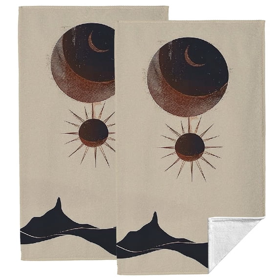 WYYP Funny Kitchen Towels, Mountain Range 2-Piece Set for Kitchens, Bathrooms, Showers 27.5*16in