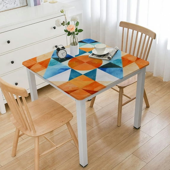 WYYP Geometric Abstract Art Square Tablecloth Washable for Home Kitchen Outdoor Decoration 100% Polyester Fiber 40*40