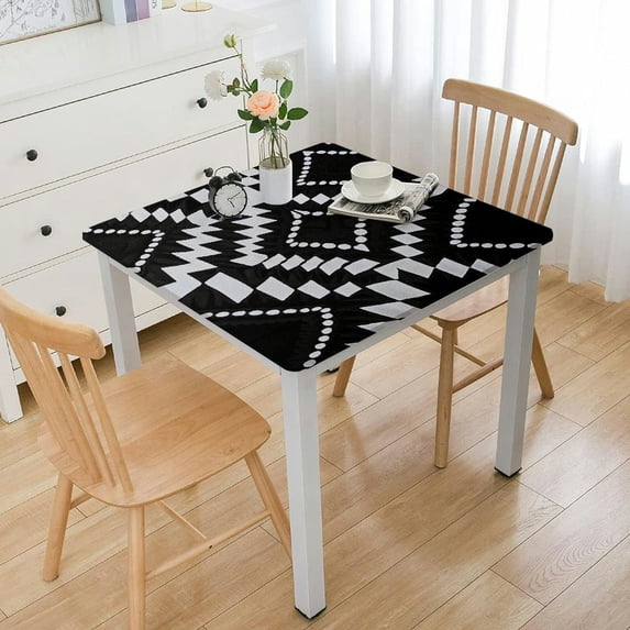 WYYP Geometric Shapes Tablecloth Great for Home Kitchen/Parties/Holiday Dinner 100% Polyester Fiber 52*52