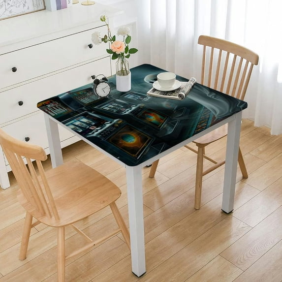 WYYP Ghost Slot Machine Square Table Cover 100% Polyester Fiber 52*52