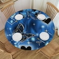 thumbnail image 1 of WYYP Hearts Butterflies Stars Round Table Cover with Elastic Edge 100% Polyester Fiber White, 1 of 8