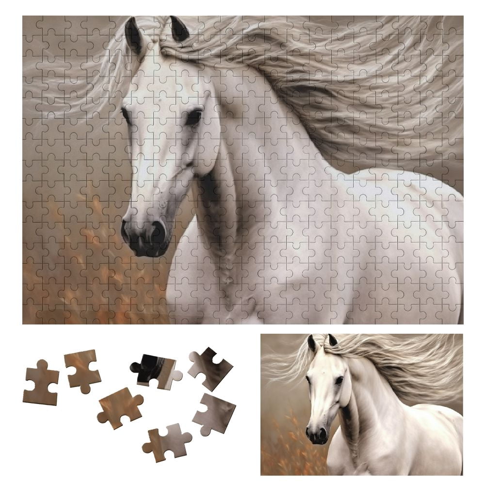 WYYP Horse Grass Field Wooden Jigsaw Puzzle for Adults and Kids ...