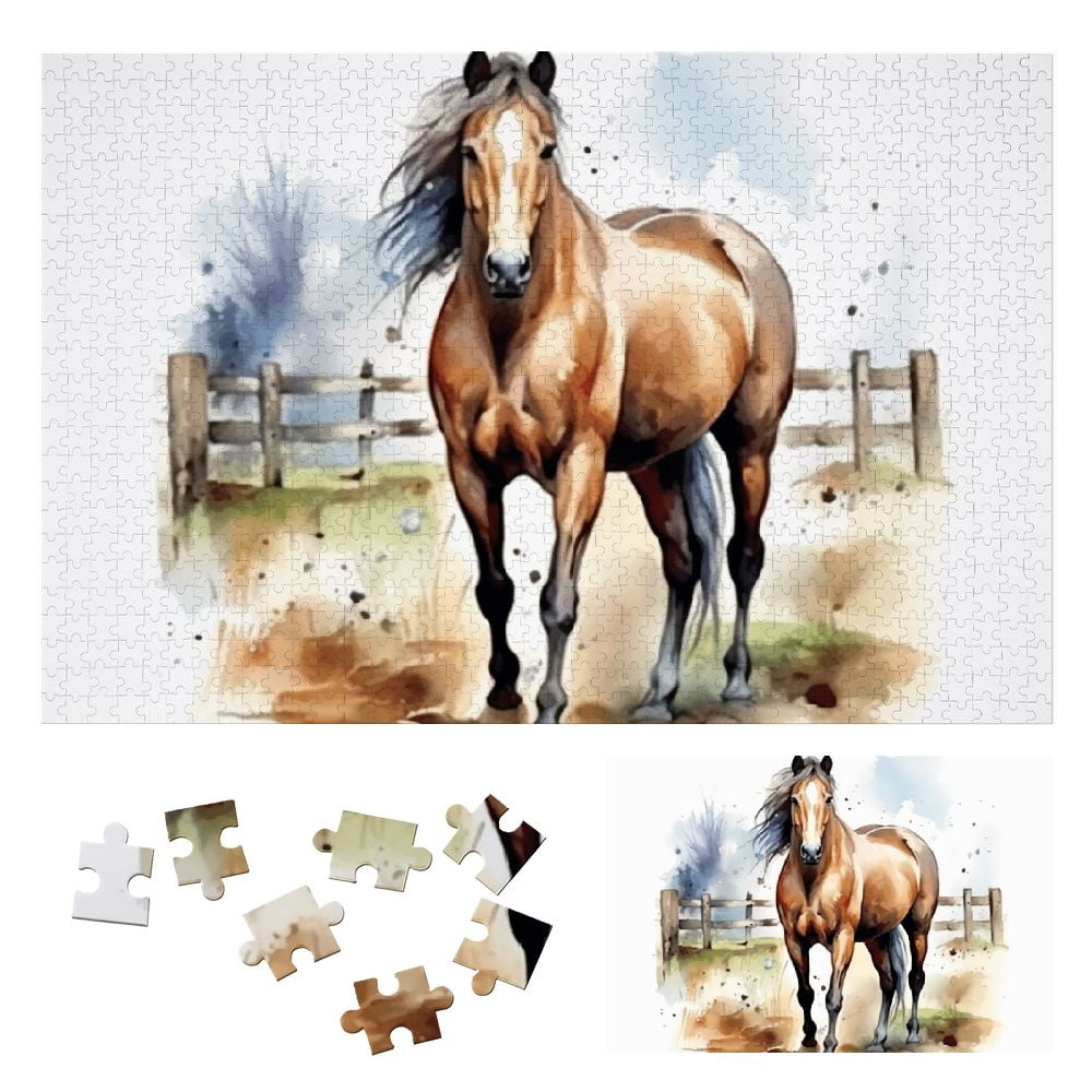 WYYP Horse Wooden Jigsaw Puzzle | Premium Eco-Friendly Wood | Relaxing ...