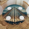 thumbnail image 1 of WYYP Illuminated Pyramid Round Table Cover 100% Polyester Fiber Great for Home Kitchen/Parties/Holiday Dinner White, 1 of 8