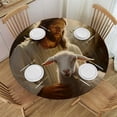 thumbnail image 1 of WYYP Jesus Lamb Forest Round Tablecloth Outdoor Picnic Camping and Indoor Kitchen Dining Party 100% Polyester Washable White, 1 of 8
