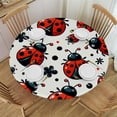 thumbnail image 1 of WYYP Ladybug Round Tablecloth Washable for Home Kitchen Outdoor Decoration 100% Polyester Fiber White, 1 of 8