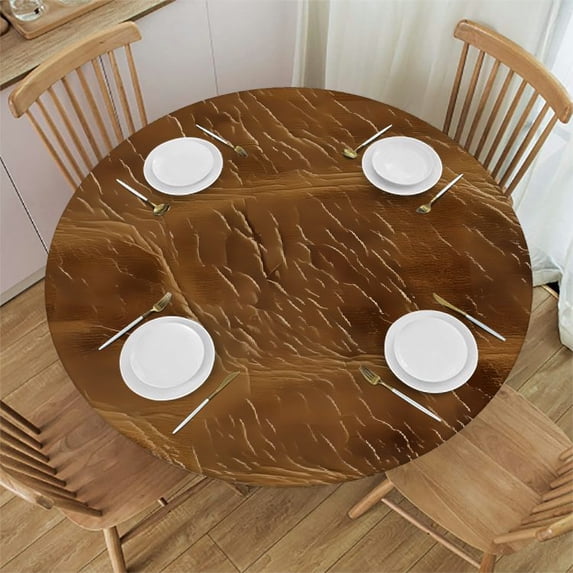 WYYP Leather Texture Round Tablecloth Washable for Home Kitchen Outdoor Decoration 100% Polyester Fiber White