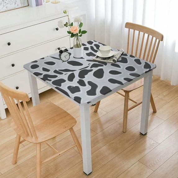 WYYP Leopard Print Square Tablecloth Waterproof Resistant Fabric 100% Polyester Fiber 36*36