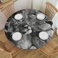 thumbnail image 1 of WYYP Lion Baby Naturalism Round Table Cover 100% Polyester Fiber Full Width Single-Sided Printing White, 1 of 8