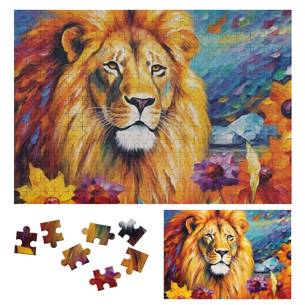 WYYP Lion Flowers Leaves Wooden Jigsaw Puzzle Challenging Difficult ...