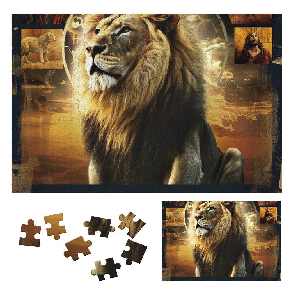 WYYP Lion Jesus Poster Wooden Jigsaw Puzzle Challenging Difficult Wood ...