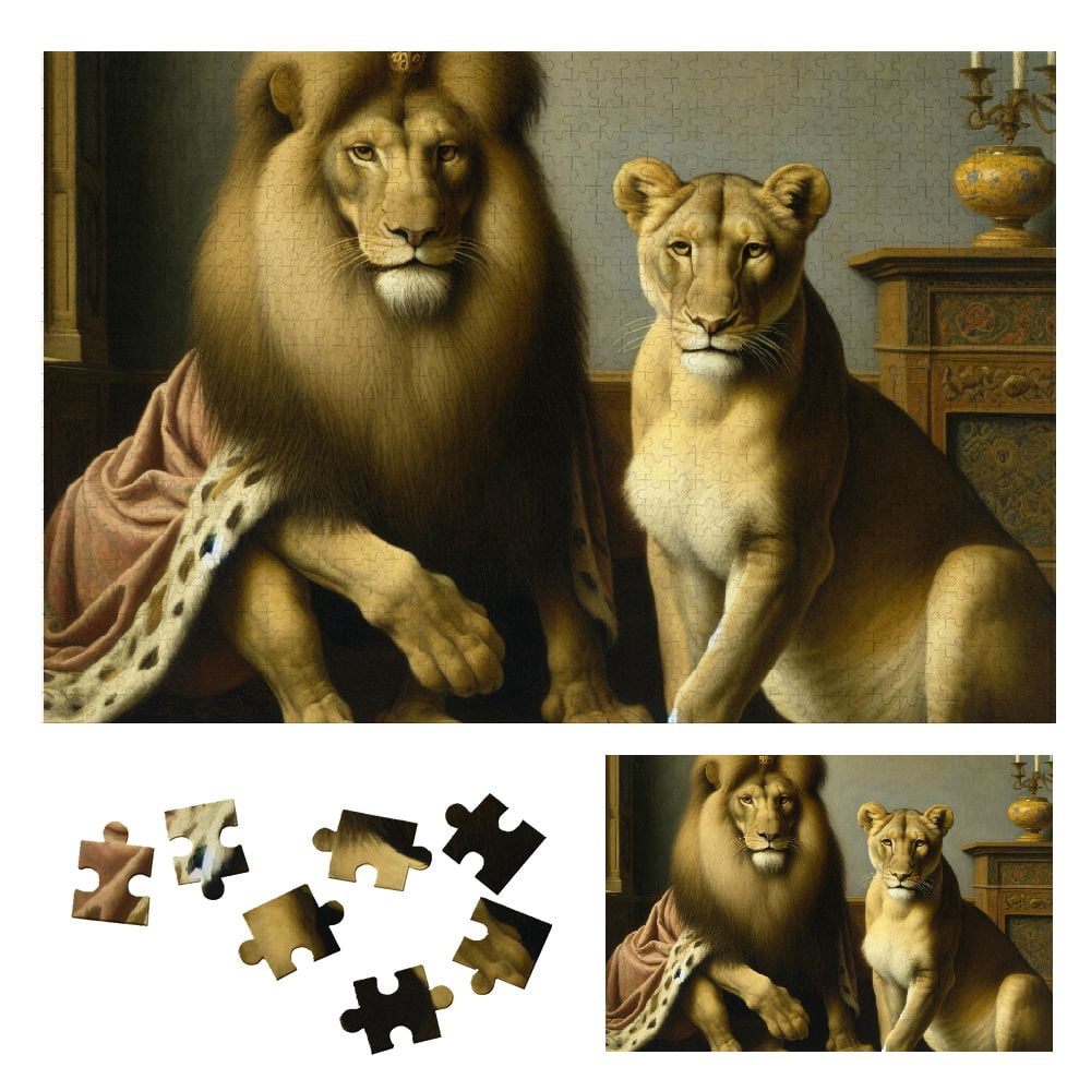 WYYP Lion Lioness Crown Wooden Puzzle Challenging Difficult Wood ...