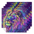 thumbnail image 1 of WYYP Lion Psychedelic Art Polyester Cloth Napkins for Dining Table Kitchen Party Decor 6 PCS, 1 of 7
