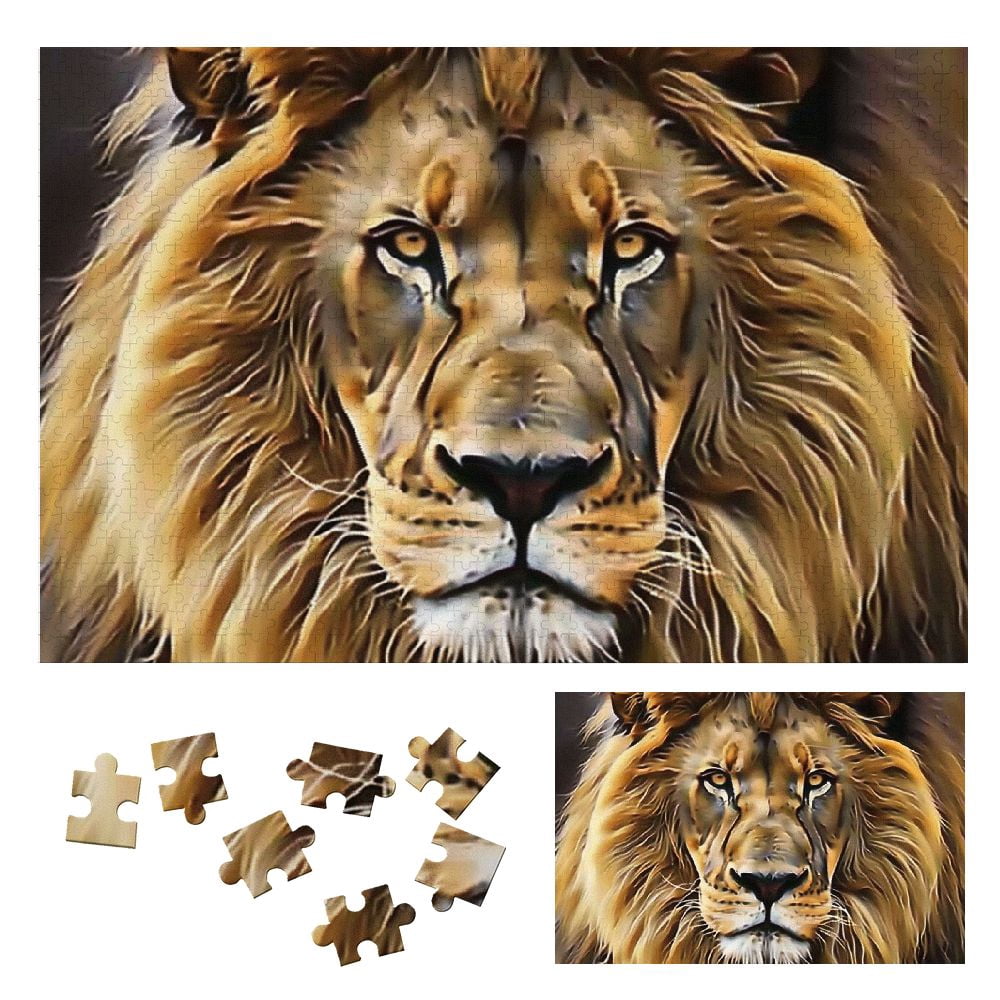 WYYP Lion Wooden Jigsaw Puzzle Challenging Difficult Wood Puzzles for ...