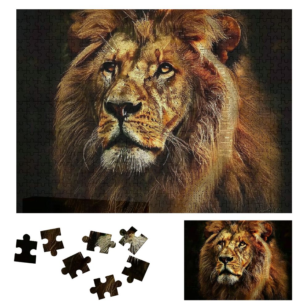 WYYP Lion Wooden Jigsaw Puzzle Challenging Difficult Wood Puzzles for ...