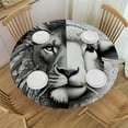 thumbnail image 1 of WYYP Lion and Lamb Round Tablecloth for Picnic Dining Kitchen Farmhouse 100% Polyester Waterproof Resistant Fabric White, 1 of 8