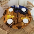 thumbnail image 1 of WYYP Magic Realism Round Tablecloth Waterproof Polyester Fiber Washable for Home Kitchen Outdoor Decoration White, 1 of 8