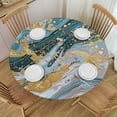 thumbnail image 1 of WYYP Marble Gold Abstract Round Tablecloth 100% Polyester Waterproof Resistant Fabric White, 1 of 8