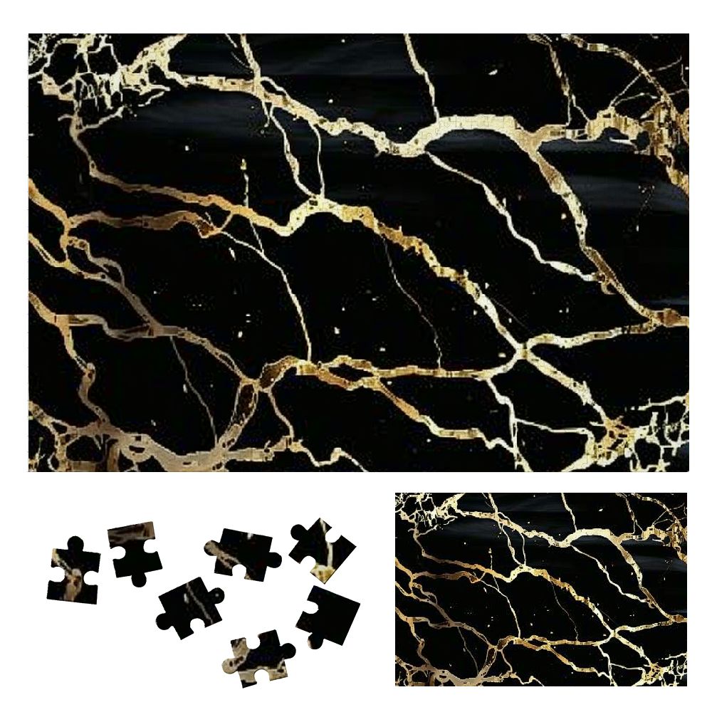 WYYP Marble Gold Highlights Cave Painting Wooden Puzzle for Adults 1000 ...