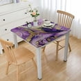 thumbnail image 1 of WYYP Marble Pattern Gold Accents Purple Square Fitted Tablecloth 100% Polyester Fiber 36*36, 1 of 8