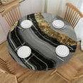 thumbnail image 1 of WYYP Marble Swirl Design Round Tablecloth Waterproof Resistant Fabric 100% Polyester Fiber White, 1 of 8
