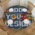 thumbnail image 1 of WYYP Modern Design Text Round Tablecloth 100% Polyester Fiber with Elastic Edge White, 1 of 8