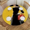 thumbnail image 1 of WYYP Modern European Ink Painting Round Tablecloth - Great for Home Kitchen/Parties/Holiday Dinner - 100% Polyester Fiber - Outdoor Picnic Camping and Indoor Kitchen Dining Party White, 1 of 8
