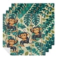 thumbnail image 1 of WYYP Monkeys Leaves Line Cloth Napkin Reusable Party Dinner Decoration Washable Napkins 4 PCS, 1 of 7