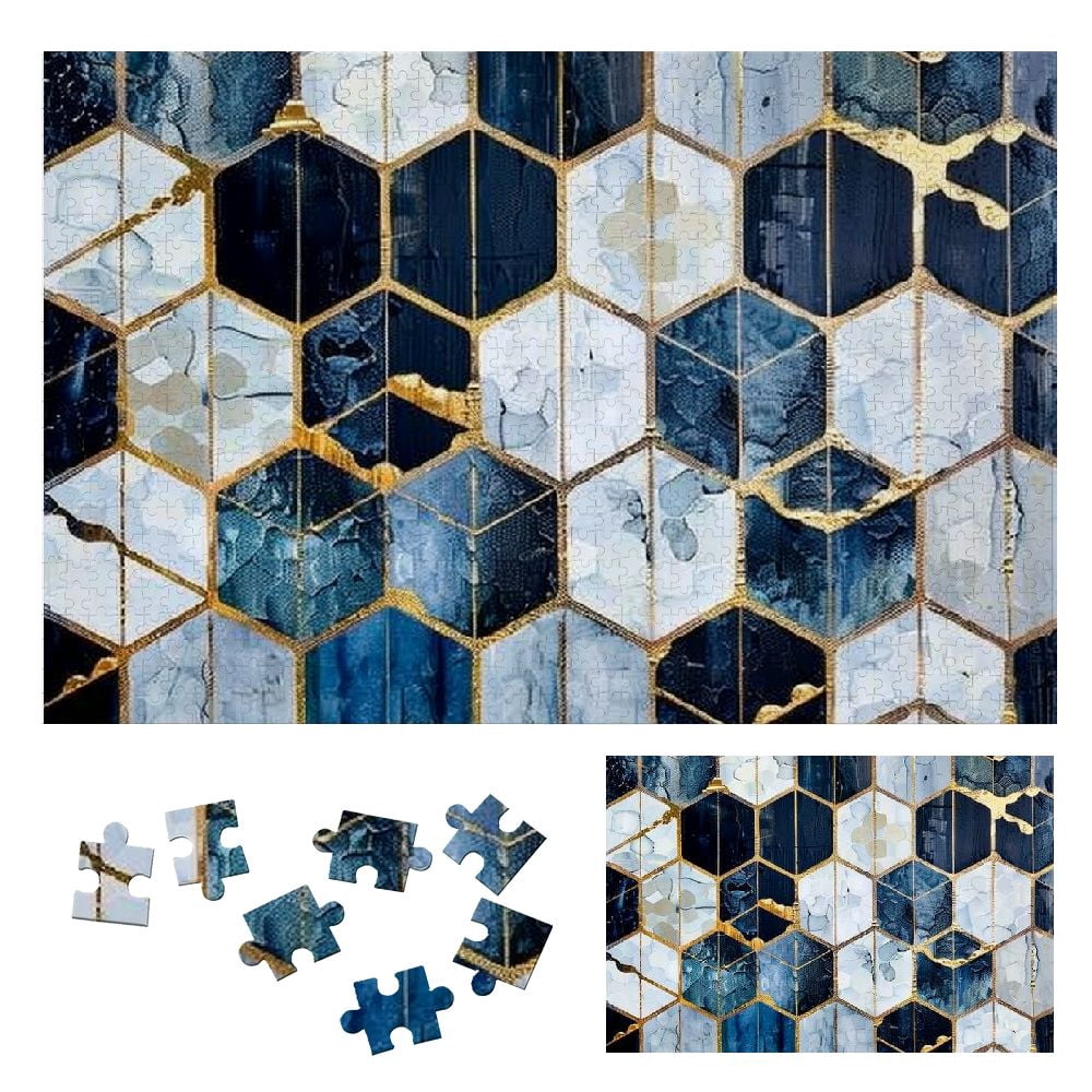 WYYP Mosaic Tile Pattern Geometric Abstract Art Wood Puzzle for Adults ...