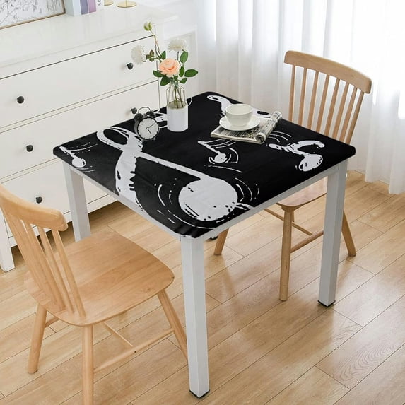 WYYP Musical Notes Square Fitted Table Cloths 100% Polyester Fiber 36*36