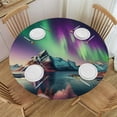 thumbnail image 1 of WYYP Northern Lights Round Tablecloth - Great for Home Kitchen/Parties/Holiday Dinner - 100% Polyester Fiber Table Cover White, 1 of 8