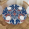 thumbnail image 1 of WYYP Ornate Patterns Round Table Cloth 100% Polyester Fiber with Elastic Edge White, 1 of 8