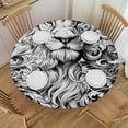 thumbnail image 1 of WYYP Outdoor Fitted 100% Polyester Fiber Tablecloths - A Majestic Lion Design White, 1 of 8
