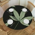 thumbnail image 1 of WYYP Outdoor Patio Round Tablecloth - Marijuana Table Cover with Washable Table Coth for /Circular Table/BBQs White, 1 of 8