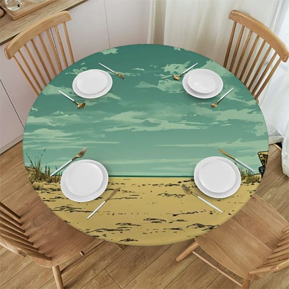 WYYP Outdoor Picnic Camping and Indoor Kitchen Dining Party 100% Polyester Fiber Tablecloths White