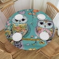 thumbnail image 1 of WYYP Owl Flowers Hearts Round Tablecloth - Great for Home Kitchen/Parties/Holiday Dinner - 100% Polyester Fiber - Multiple Sizes Available White, 1 of 8