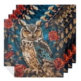 thumbnail image 1 of WYYP Owl Rose Cloth Napkins Polyester Gift Dinner Napkin for Dining Table Kitchen Daily Party Housewarming Farmhouse Decor 4 PCS, 1 of 7