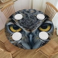 thumbnail image 1 of WYYP Owl Round Table Cover 100% Polyester Fiber Tablecloth White, 1 of 8