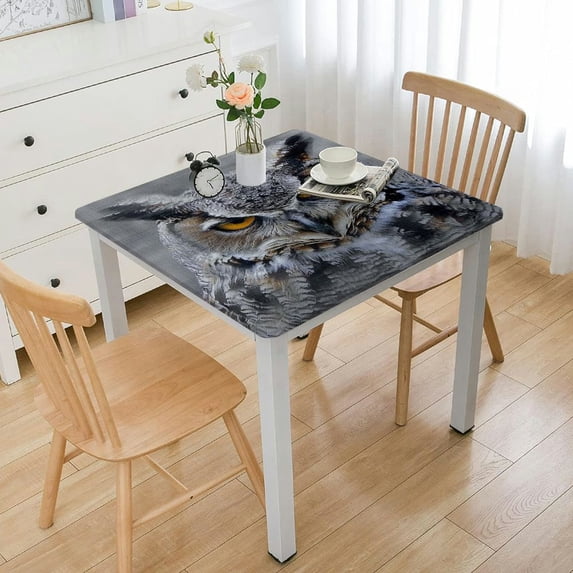 WYYP Owl Square Fitted Table Cloths 100% Polyester Fiber 36*36