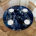 thumbnail image 1 of WYYP Owl Stars Full Moon Round Tablecloth - Great for Home Kitchen/Parties/Holiday Dinner - 100% Polyester Fiber - Outdoor Fitted White, 1 of 8
