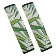 thumbnail image 1 of WYYP Palm Leaf Green Leaves Fine Foliage Lace Car Seat Belt Cover Pad Universal Seat Belt Cushions for Car Ideal for Car Interior Accessories 2Pcs, 1 of 6