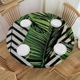 thumbnail image 1 of WYYP Palm Leaf Pattern Round Table Cover 100% Polyester Fiber Great for Home Kitchen/Parties/Holiday Dinner White, 1 of 8