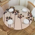 thumbnail image 1 of WYYP Palm Trees Round Tablecloth Waterproof Resistant Fabric 100% Polyester Fiber Great for Home Kitchen/Parties/Holiday Dinner White, 1 of 8