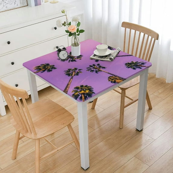 WYYP Palm Trees Square Fitted Tablecloth 100% Polyester Fiber 40*40