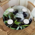 thumbnail image 1 of WYYP Panda Bear Bamboo Leaves Round Tablecloth 100% Polyester Waterproof Resistant Fabric White, 1 of 8