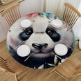 thumbnail image 1 of WYYP Panda Bear Flowers Kawaii Round Tablecloth - Great for Home Kitchen/Parties/Holiday Dinner - 100% Polyester Fiber Waterproof White, 1 of 8